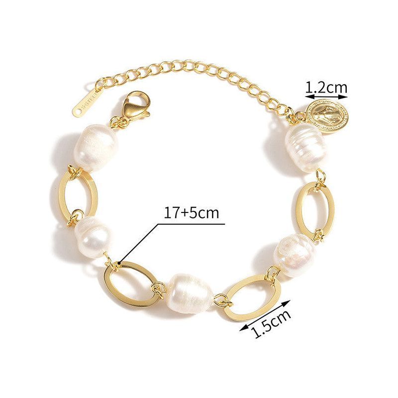 Cold 14K Gold Baroque Pearl Bracelet - Jointcorp