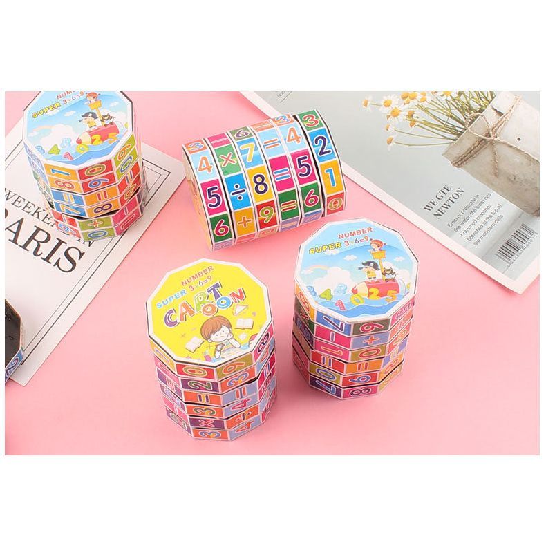 Cylindrical Plastic Rubik's Cube Children's Digital Rubik's Cube Educational Toy