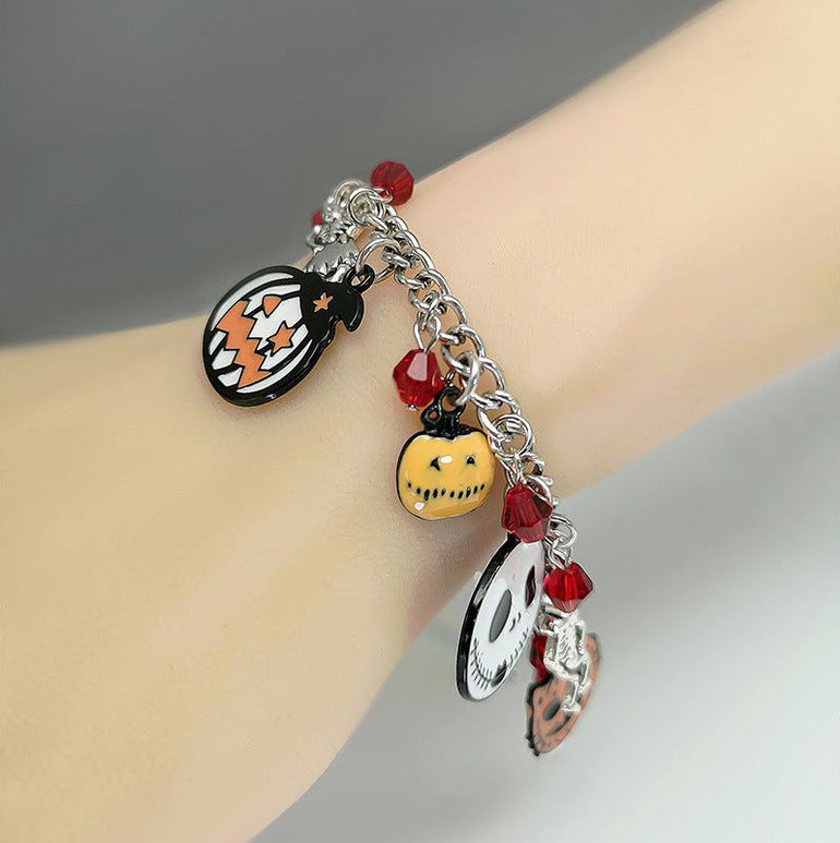 Halloween Bracelet With Pumpkin Skull Ghost Funny Jewelry - Jointcorp