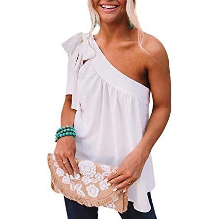 Women's Summer New Asymmetric One-shoulder Vest Slim Top