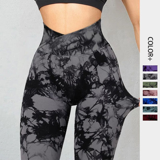 Seamless Tie Dye Leggings Women Yoga Pants Push Up Sport Fitness Running Gym Leggings - Jointcorp