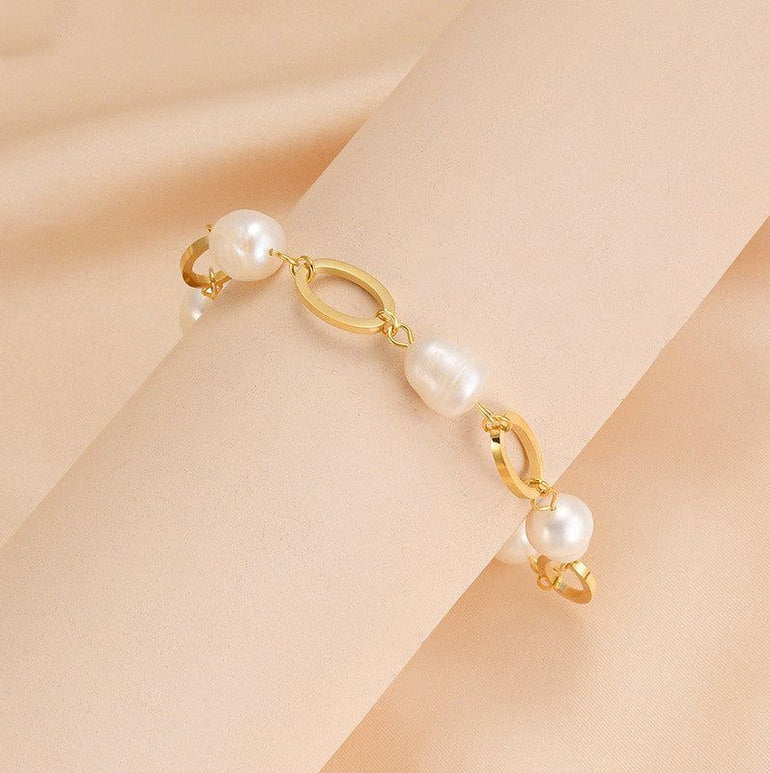 Cold 14K Gold Baroque Pearl Bracelet - Jointcorp