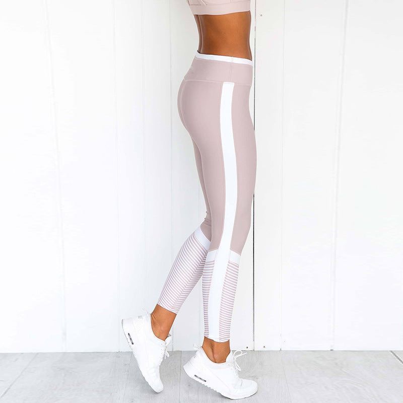 Fashion printed stitching leggings yoga fitness pants - Jointcorp