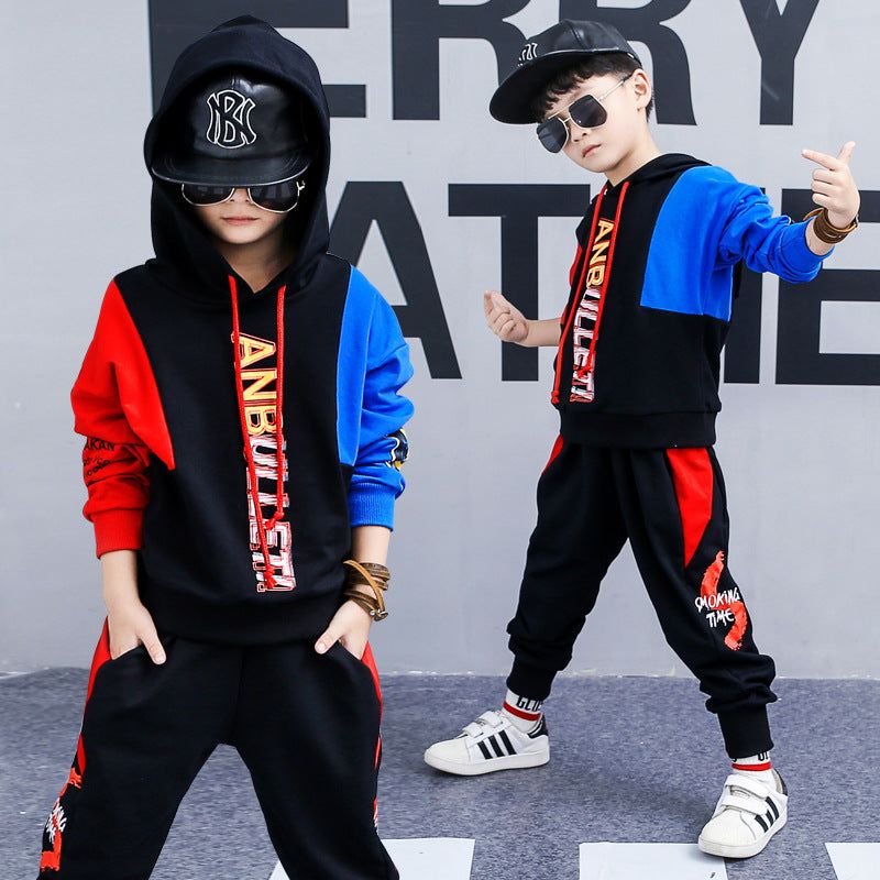 Boys spring suit 2021 new Korean children's clothing in the big boy boy long-sleeved sports two-piece suit tide clothes