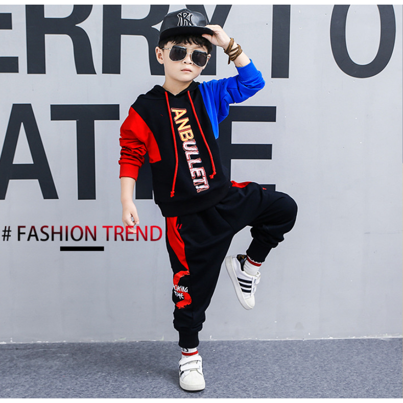 Boys spring suit 2021 new Korean children's clothing in the big boy boy long-sleeved sports two-piece suit tide clothes