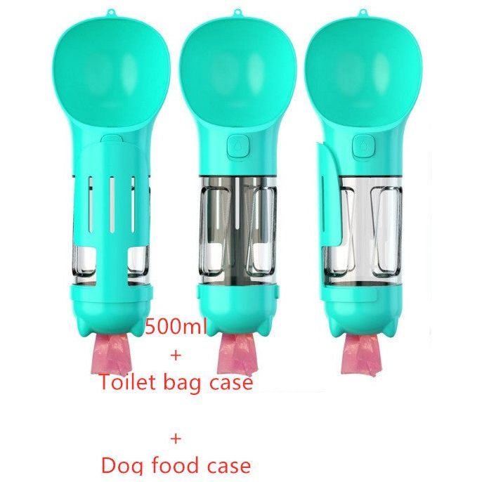 Pet Water Bottle Feeder Bowl Garbage Bag Storage Portable Pet Outdoor Travel 3 In 1 Dog Water Bottle