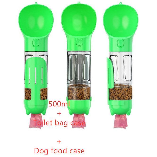 Pet Water Bottle Feeder Bowl Garbage Bag Storage Portable Pet Outdoor Travel 3 In 1 Dog Water Bottle