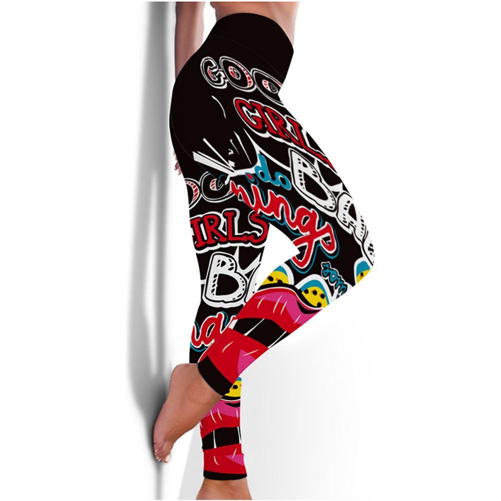 New Fitness High Elasticity Sweat-Absorbent Digital Printing Flower Butterfly Leggings High Waist Slim Yoga Pants Leggings Women - Jointcorp