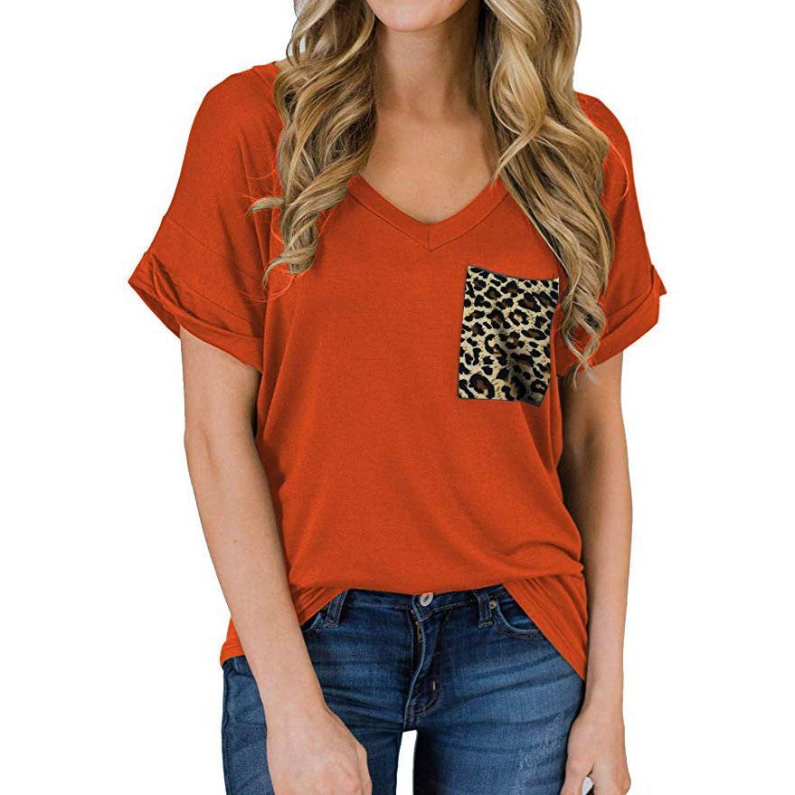 Women's V Neck Pocket Tee Roll