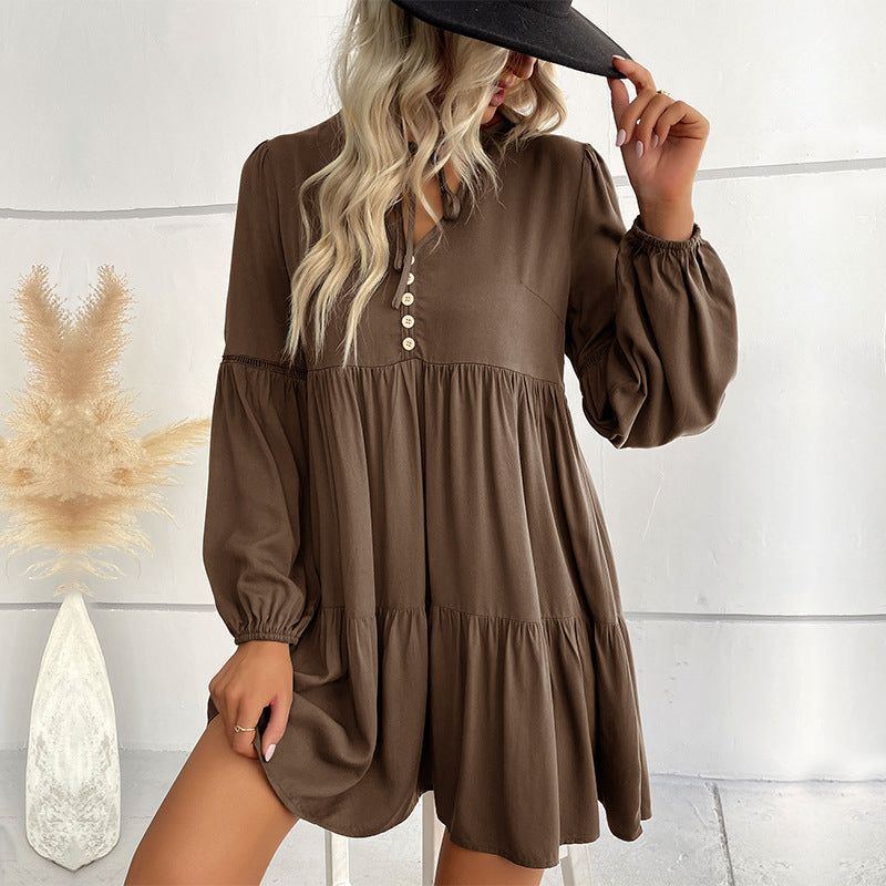 Women's Fashion Long Sleeve Loose Dresses - Jointcorp