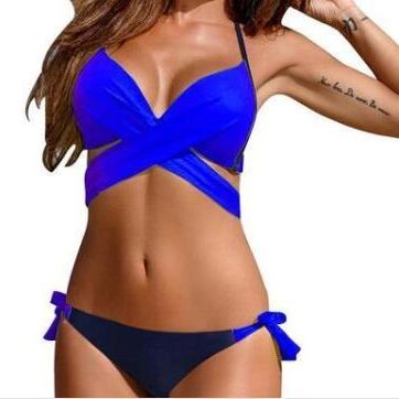 Variety cross straps bikini new swimsuit fashion sexy steel support two-piece swimsuit