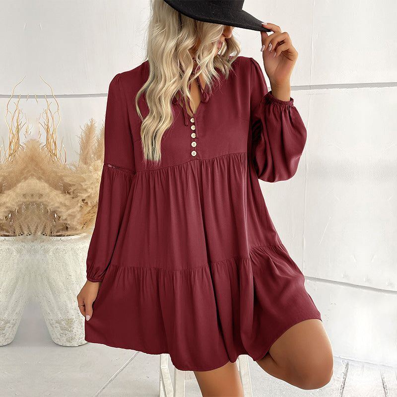 Women's Fashion Long Sleeve Loose Dresses - Jointcorp