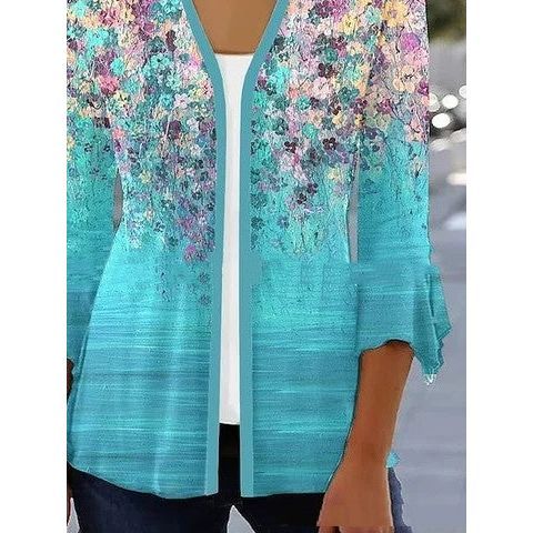 Women's Cardigan Printed T-shirt