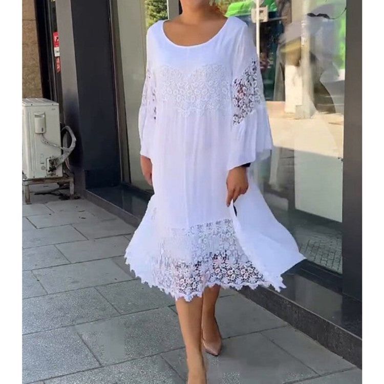 Women's Long Lace Shirt Dress - Jointcorp