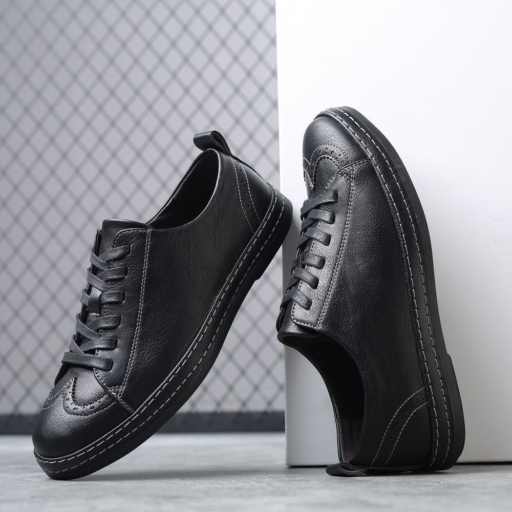 Men's Trendy Stitching Casual Lace Up Leather Shoes - Jointcorp