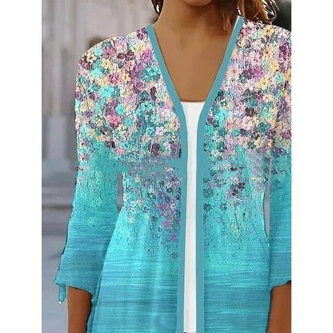 Women's Cardigan Printed T-shirt