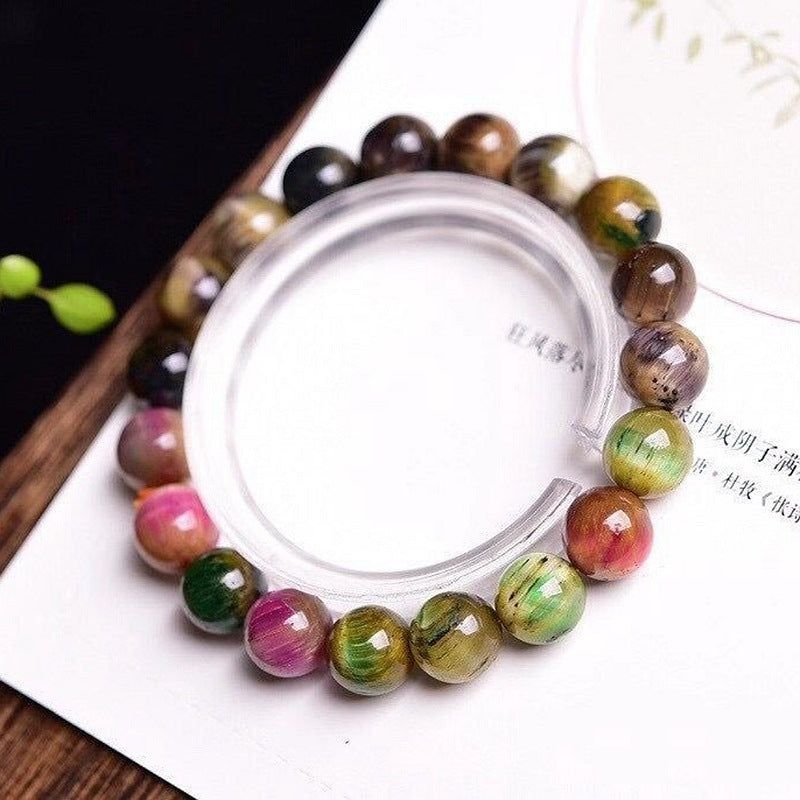 Natural Olive Green Tiger Eye Ball Bracelet - Jointcorp