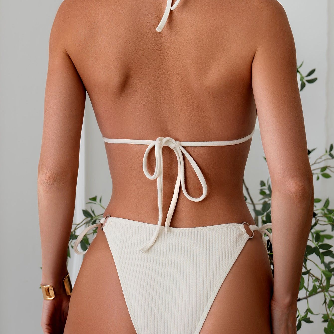 Sexy Bikini Set Summer Side Tie Thong Bandage Style Swimsuit Womens Clothing