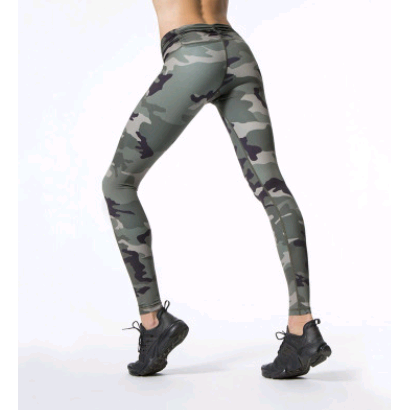 High waist four-needle six-line new camouflage fitness yoga pants tight stretch printing sports leggings - Jointcorp