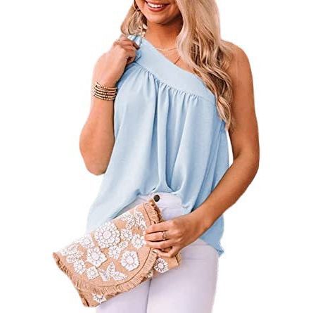 Women's Summer New Asymmetric One-shoulder Vest Slim Top