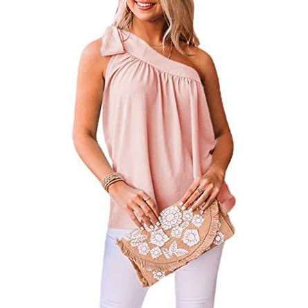 Women's Summer New Asymmetric One-shoulder Vest Slim Top