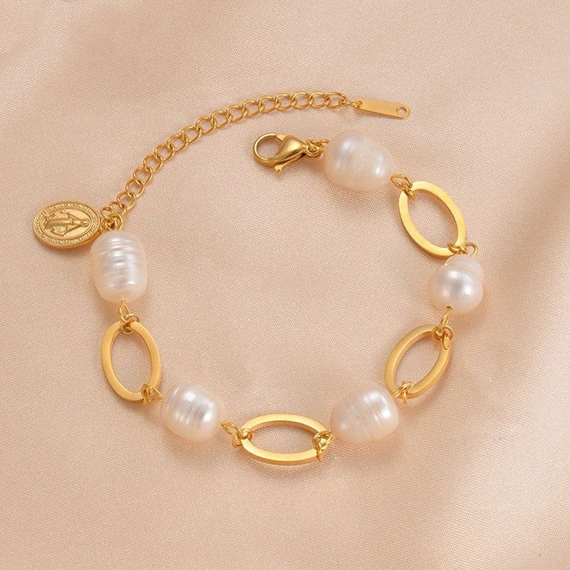 Cold 14K Gold Baroque Pearl Bracelet - Jointcorp