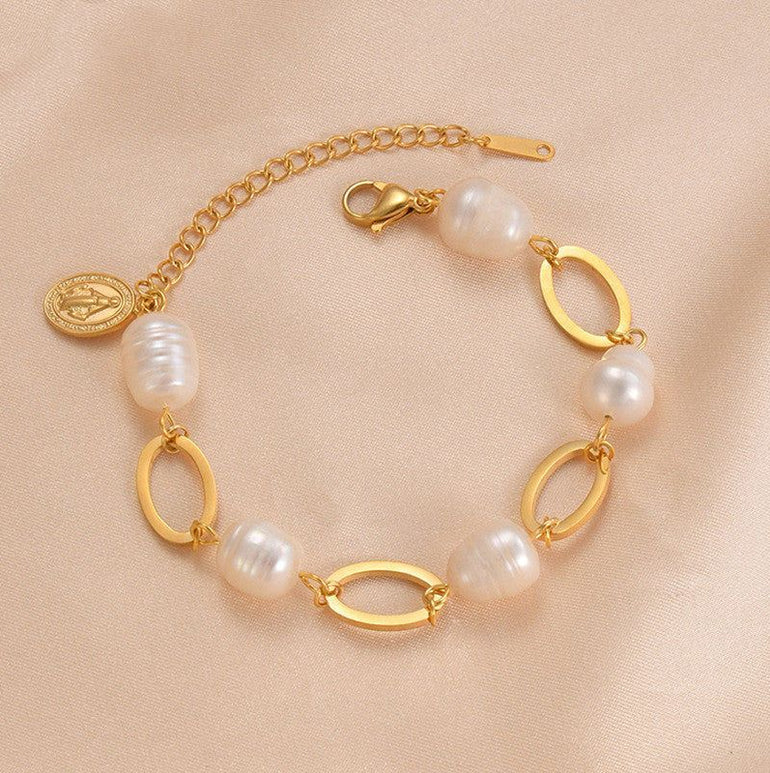 Cold 14K Gold Baroque Pearl Bracelet - Jointcorp