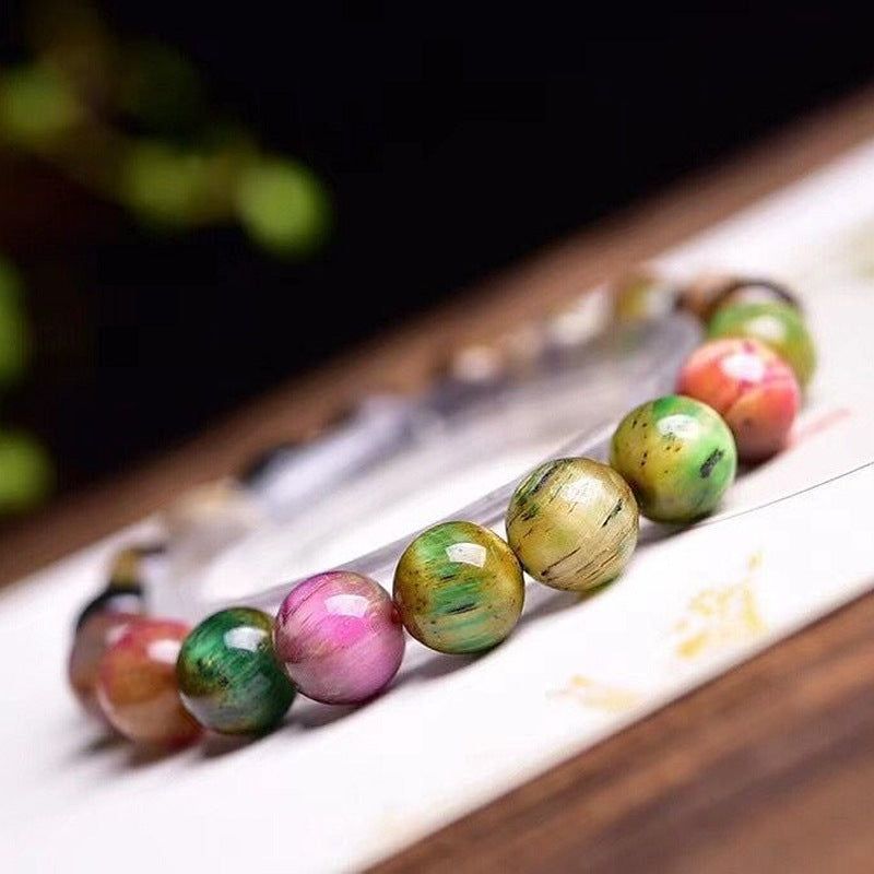 Natural Olive Green Tiger Eye Ball Bracelet - Jointcorp