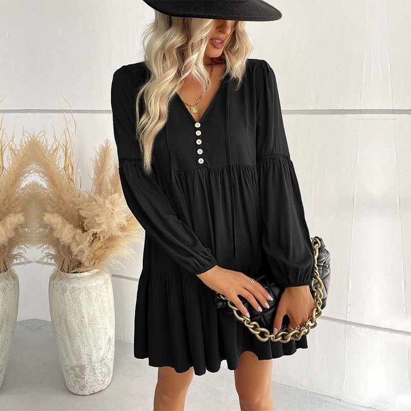 Women's Fashion Long Sleeve Loose Dresses - Jointcorp