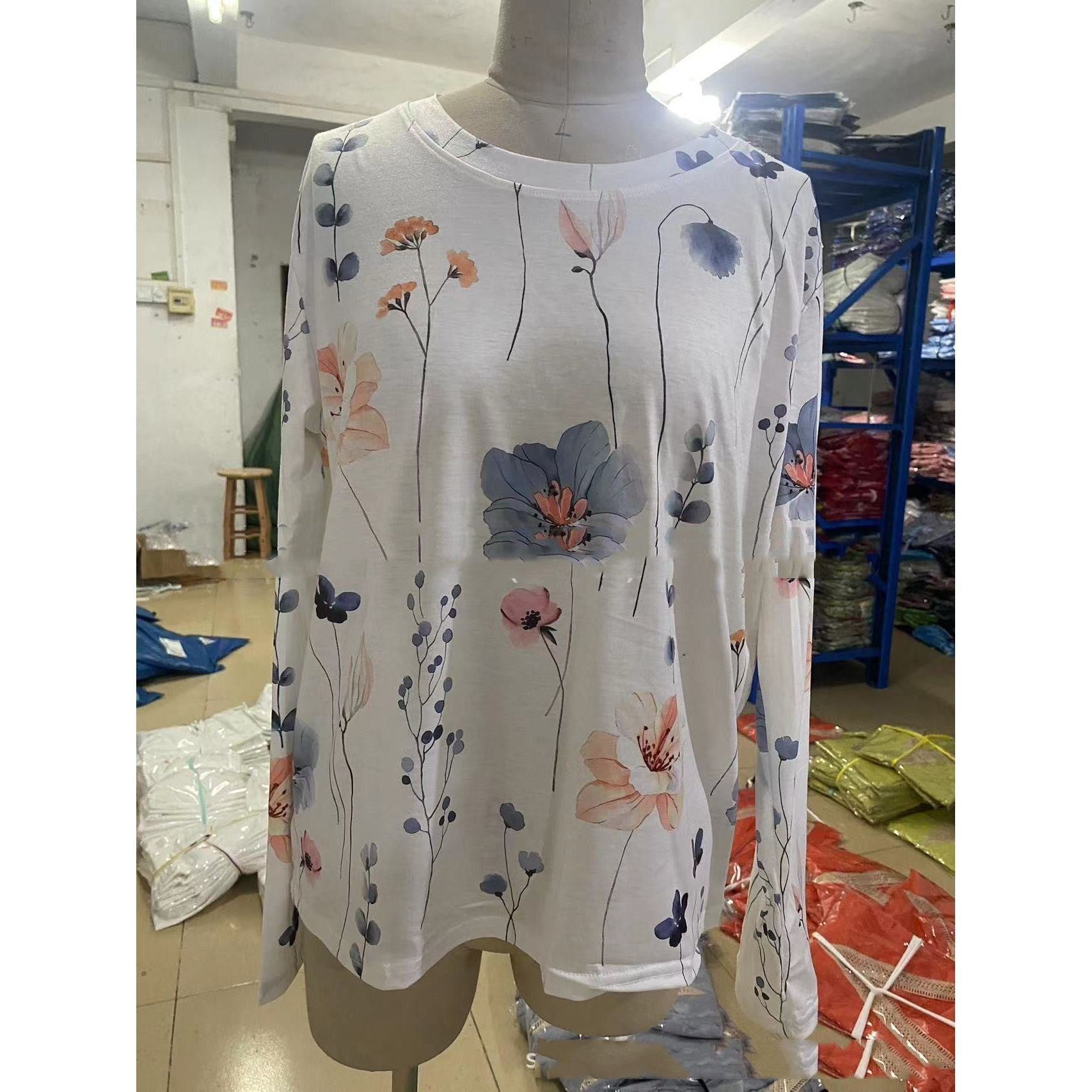 Long-sleeved Printed T-shirt Women's Ebay Independent Station