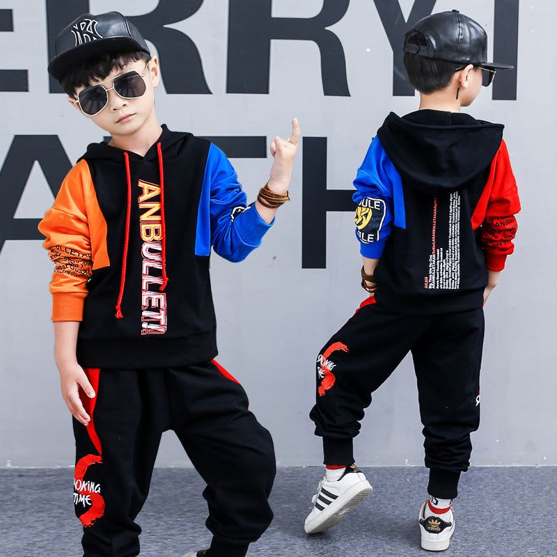 Boys spring suit 2021 new Korean children's clothing in the big boy boy long-sleeved sports two-piece suit tide clothes