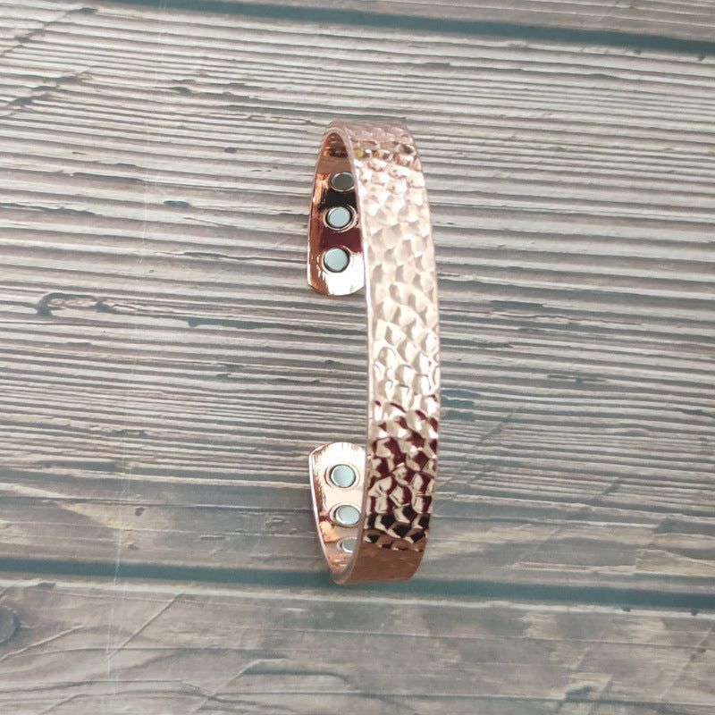 Bronze Magnetic Small Wave Pattern Red Magnetic Therapy Bracelet - Jointcorp