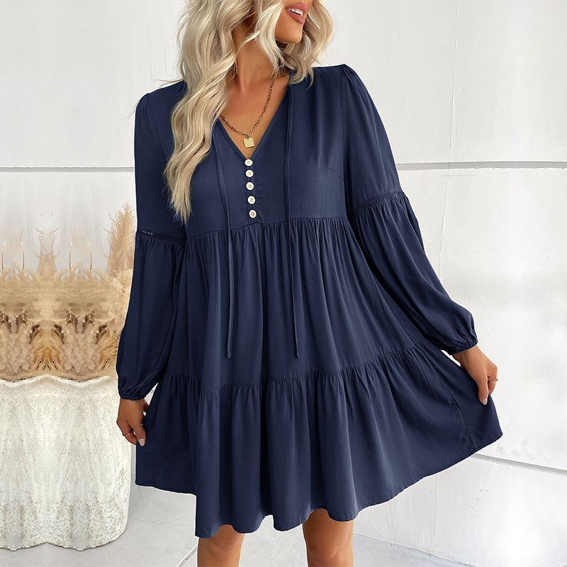 Women's Fashion Long Sleeve Loose Dresses - Jointcorp