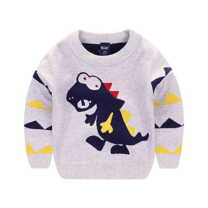 Boy's explosion of wild dinosaur sweater