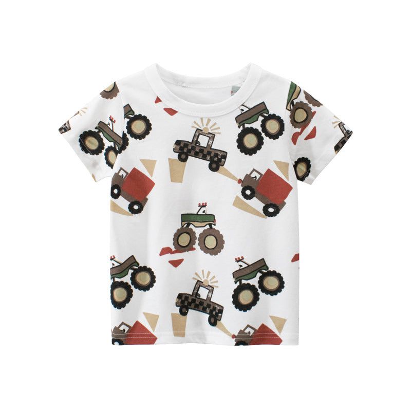 Children's car short sleeve T-shirt