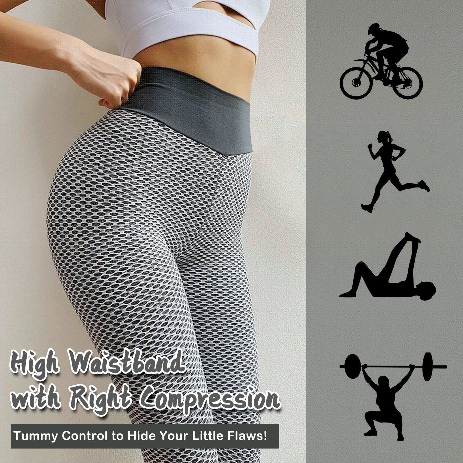 TIK Tok Leggings Women Butt Lifting Workout Tights Plus Size Sports High Waist Yoga Pants Light Grey - Jointcorp