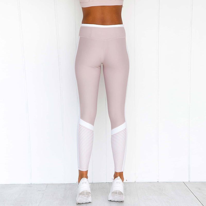 Fashion printed stitching leggings yoga fitness pants - Jointcorp