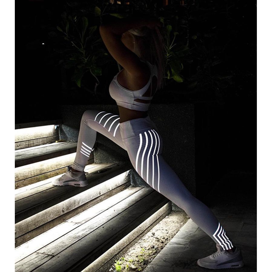 Printed Reflective Sport Yoga Pants Women Fitness Gym Leggings Running Compression Tights Quick Dry Sport Clothes Trousers - Jointcorp