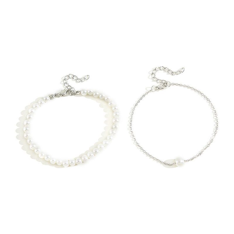 Stylish Simple And Versatile Double-layer Pearl Anklet - Jointcorp