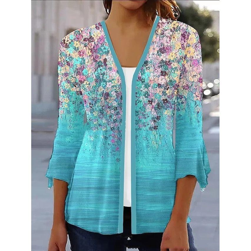 Women's Cardigan Printed T-shirt