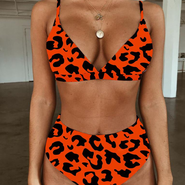 Printed sexy high waist bikini