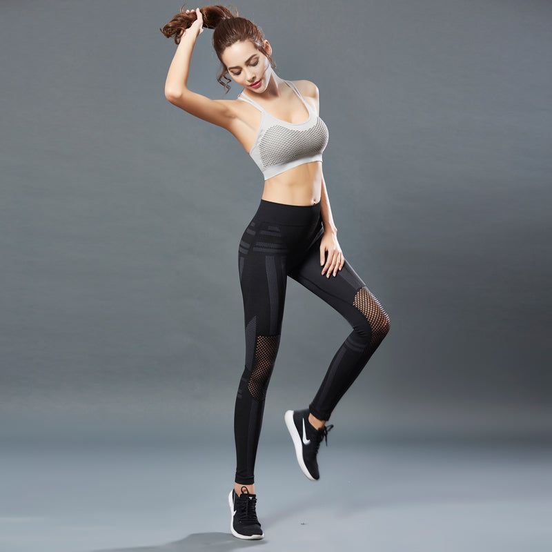 Mesh stitching yoga pants - Jointcorp