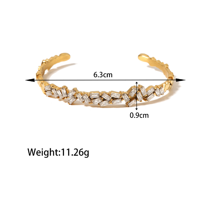 Fashion Titanium Steel Bracelet Stainless Steel Zircon Opening Bracelet Women's Non-fading Bracelet - Jointcorp