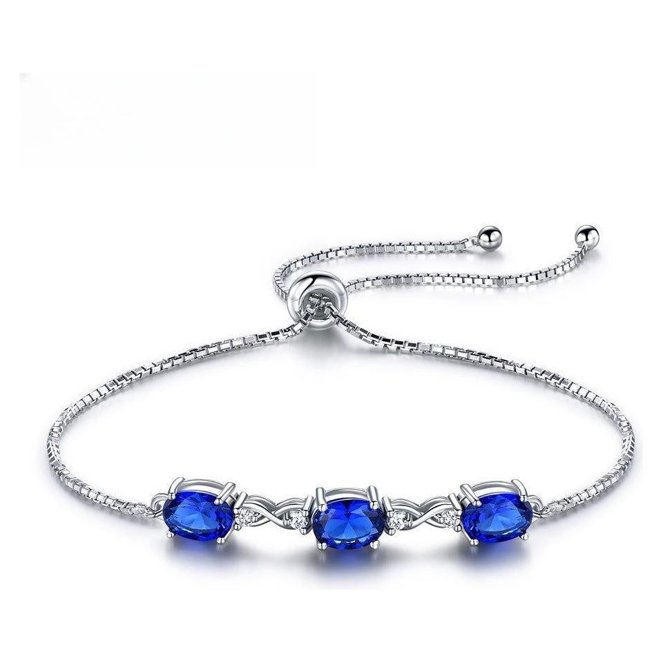 925 Sterling Silver Blue Wave Nano Tanzanite Bracelet Adjustable Women's Bracelet - Jointcorp