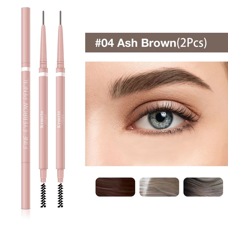 1.5mm Ultra Fine Double-Ended Eyebrow Pencil (Kemelo) Waterproof Sweat-proof Long Lasting Professional Eye Makeup For Women