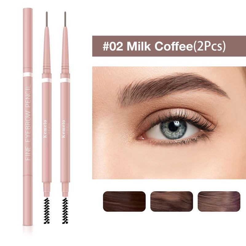 1.5mm Ultra Fine Double-Ended Eyebrow Pencil (Kemelo) Waterproof Sweat-proof Long Lasting Professional Eye Makeup For Women