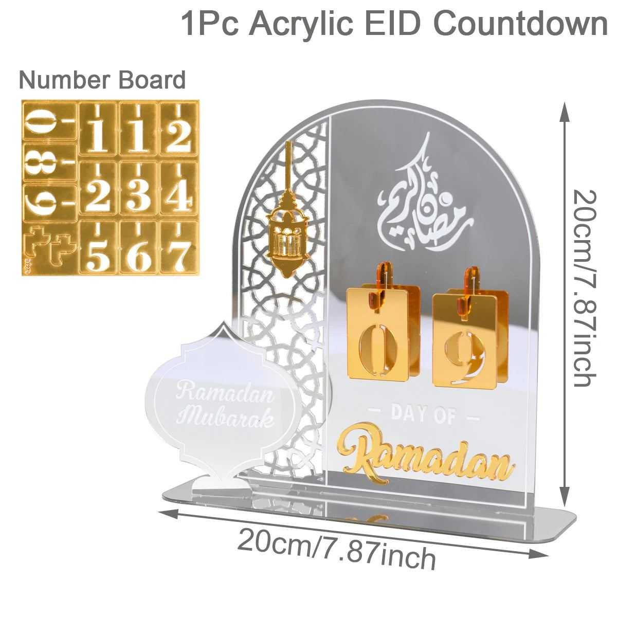 Ramadan Kareem Countdown Calendar Ornament Eid Mubarak Decoration 2025 For Home Muslim Islamic Festival Eid Al-Fitr Party Favors