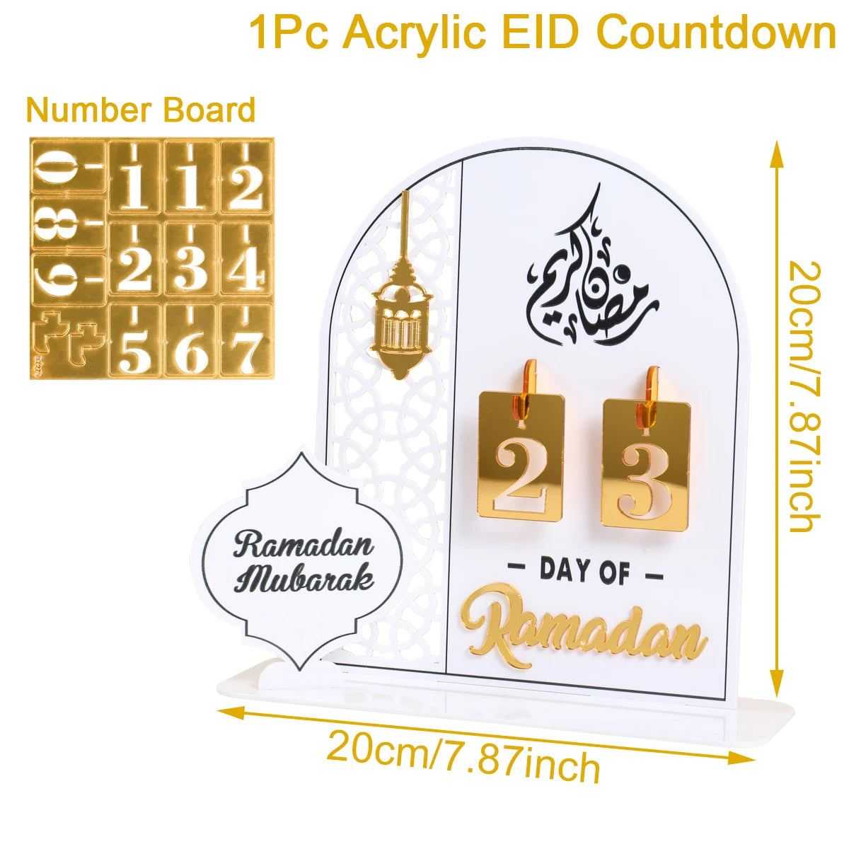 Ramadan Kareem Countdown Calendar Ornament Eid Mubarak Decoration 2025 For Home Muslim Islamic Festival Eid Al-Fitr Party Favors