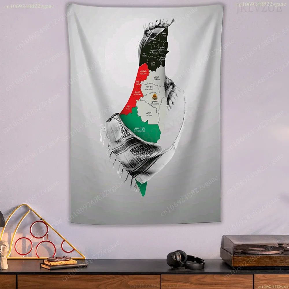 Palestine Flag Polyester Tapestry Wall Tapestries For Bedroom Decoration Aesthetic Tapices ﻿