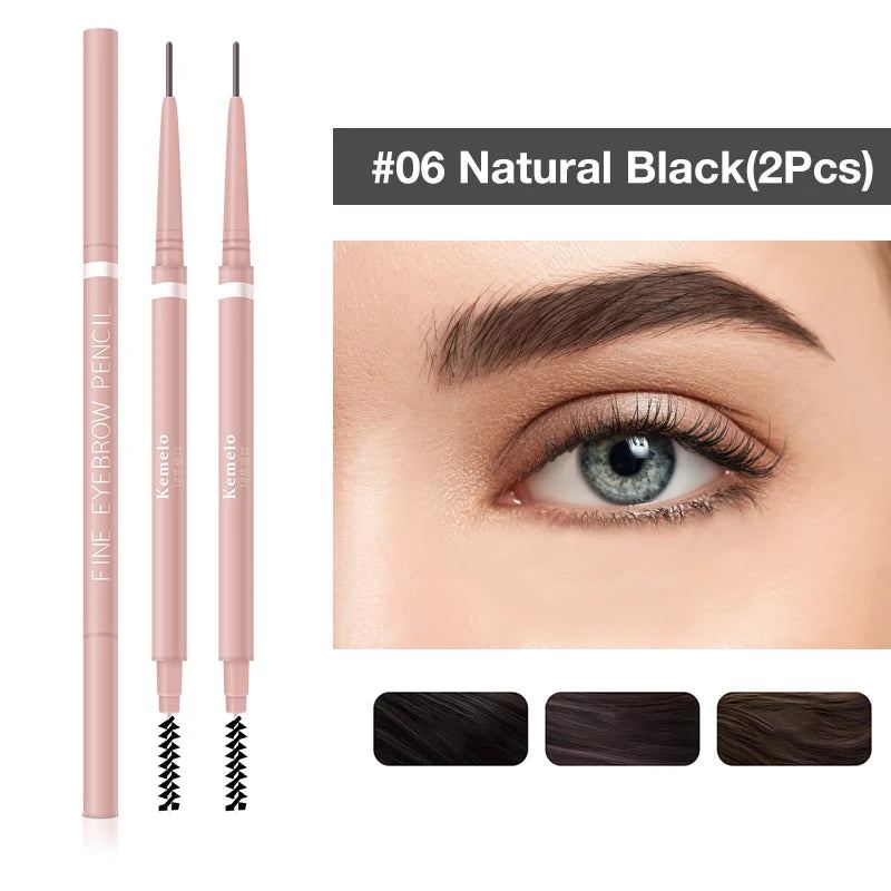 1.5mm Ultra Fine Double-Ended Eyebrow Pencil (Kemelo) Waterproof Sweat-proof Long Lasting Professional Eye Makeup For Women